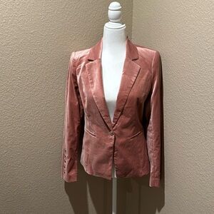 Pink Rose Velvet Holiday Blazer